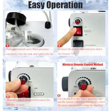 LANGXUN Snow Machine 800W - Remote Control, Adjustable