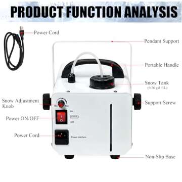 LANGXUN Snow Machine 800W - Remote Control, Adjustable