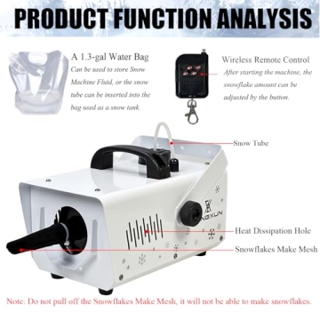 LANGXUN Snow Machine 800W - Remote Control, Adjustable