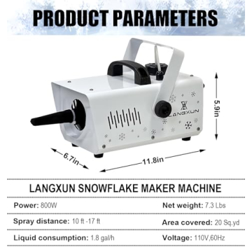 LANGXUN Snow Machine 800W - Remote Control, Adjustable