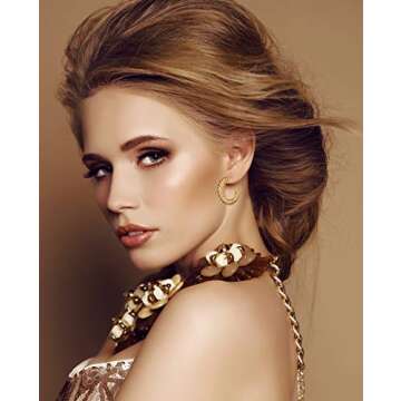 Stylish 6 Pairs Small Gold Hoop Earrings for Women