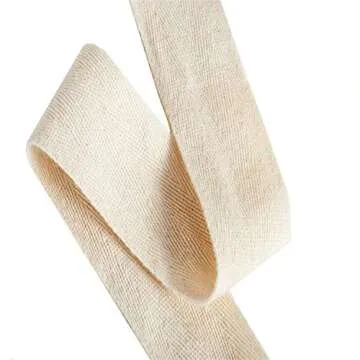 Teemico 1 Roll of 55 Yards Natural Cotton Twill Tape Ribbon Herringbone Ribbon for Sewing Reinforce Seams DIY Crafts Wrapping, (Beige, 2cm)