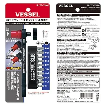Vessel TD-73MC Ratchet Screwdriver Set - Compact & Durable