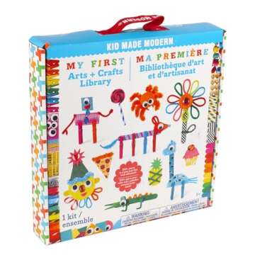 Kid Made Modern My First Arts & Crafts Set for Kids Ages 3 4 5 6 7 8+ - Ideal Preschool Craft Kits f...