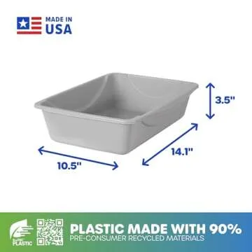 Petmate Litter Pan, Blue/Gray, Small, Made in USA
