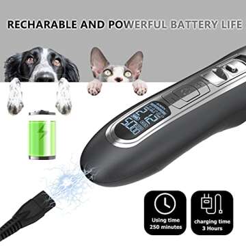 Chimpuk Dog Grooming Kit, Dog Hair Clippers for Grooming Professional Electric Pet Hair Clippers Low Noise Rechargeable Dog Hair Trimmer Razor Tools for Dogs Cats and Other Animals