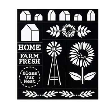 Stencils Farmhouse Market Laser Cut Adhesive Stencil for Crafting