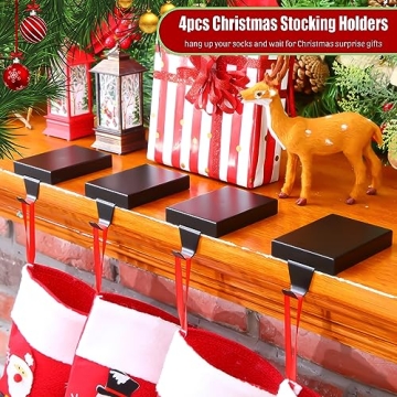 Zonon Christmas Stocking Holders for Mantle - 4 Pack