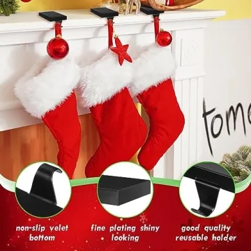 Zonon Christmas Stocking Holders for Mantle - 4 Pack