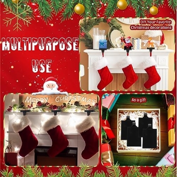 Zonon Christmas Stocking Holders for Mantle - 4 Pack