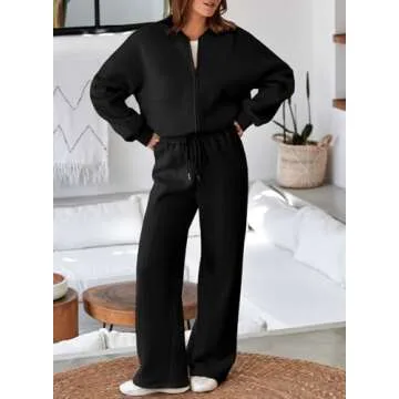 Aleumdr Women's Fleece Zip Up Sweatsuit Set