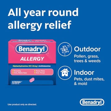 Benadryl Ultratabs Allergy Relief Diphenhydramine HCl 100 ct