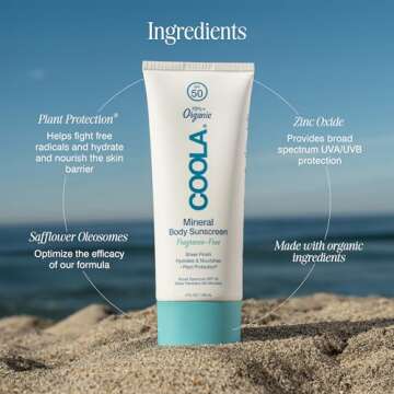 COOLA Organic Mineral Sunscreen & Sunblock Body Lotion, Skin Care for Daily Protection, Broad Spectrum SPF 30, Fragrance Free,5 Fl Oz (Pack of 1)