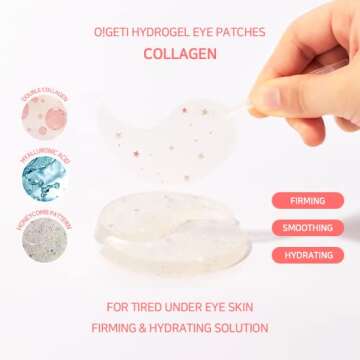 O!GETi Hydrogel Eye Patches 30 pairs | Moisturizer Gel Pads, Collagen, Black Tea, Honey, Cactus Extr...