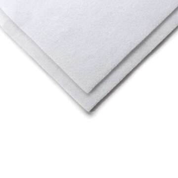 Barcelonetta | Felt Fabric Sheets | 9" x 12" Inch | 5 Pieces | 1.5mm Thick | DIY Arts & Crafts, Patchwork Sewing, Felt Paper (White)