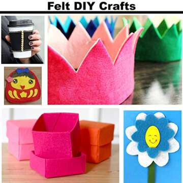 Barcelonetta | Felt Fabric Sheets | 9" x 12" Inch | 5 Pieces | 1.5mm Thick | DIY Arts & Crafts, Patchwork Sewing, Felt Paper (White)