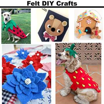 Barcelonetta | Felt Fabric Sheets | 9" x 12" Inch | 5 Pieces | 1.5mm Thick | DIY Arts & Crafts, Patchwork Sewing, Felt Paper (White)