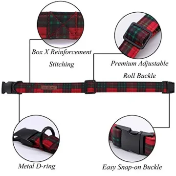 Lionet Paws Christmas Dog Cat Collar with Bowtie Adjustable