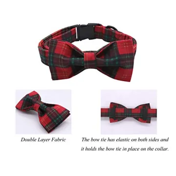 Lionet Paws Christmas Dog Cat Collar with Bowtie Adjustable