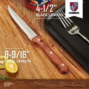STEINBRÜCKE 8 Piece Stainless Steel Steak Knife Set
