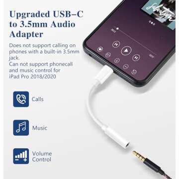 USB C to 3.5mm Adapter - Headphone Jack for iPhone & Samsung
