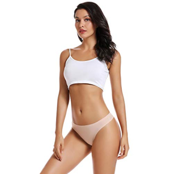 Voenxe Seamless No-Show Women's Thongs 5-Pack Comfortable