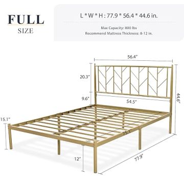 Allewie Vintage Full Size Bed Frame with Storage