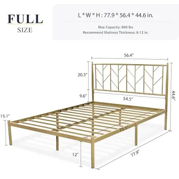 Allewie Vintage Full Size Bed Frame with Storage
