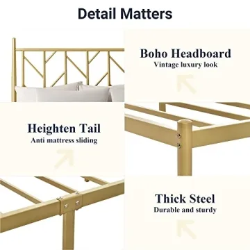 Allewie Vintage Full Size Bed Frame with Storage