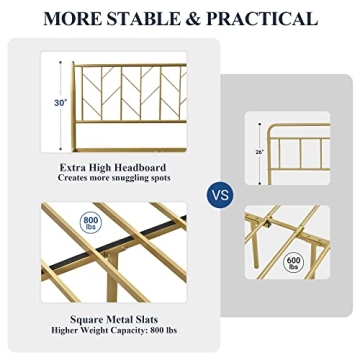 Allewie Vintage Full Size Bed Frame with Storage