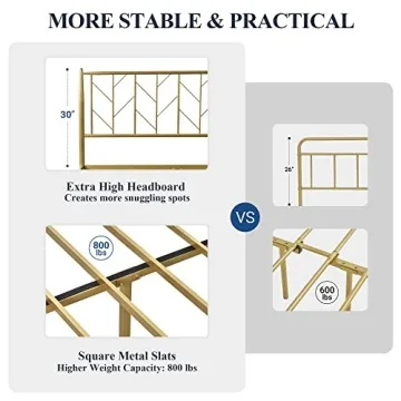 Allewie Vintage Full Size Bed Frame with Storage