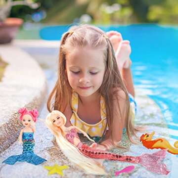 BETTINA Princess Doll with Seahorse Play Gift Set | Mermaid Toys with Accessories and Doll Clothes for Girls (Pink)