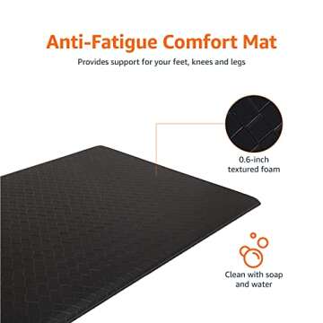Amazon Basics Non-slip Anti-fatigue Comfort Mat for Home & Office, 36" x 20"