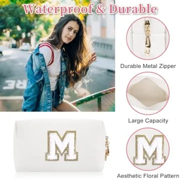 Buy Personalized Initial Letter Patch Makeup Bag for Women
