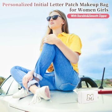 Buy Personalized Initial Letter Patch Makeup Bag for Women