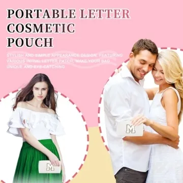 Buy Personalized Initial Letter Patch Makeup Bag for Women