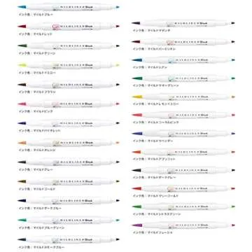 Zebra Mildliner highlighter Brush pen, 25 Pastel Color set with Original Pen Case