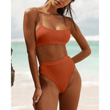 MELYUM Womens High Waisted Bikini Set Padded Bathing Suit