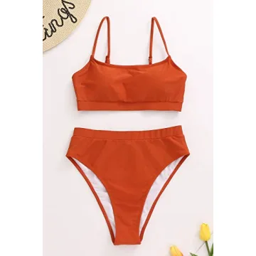 MELYUM Womens High Waisted Bikini Set Padded Bathing Suit