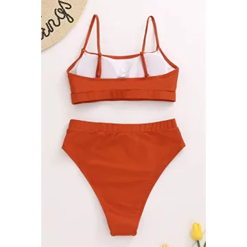 MELYUM Womens High Waisted Bikini Set Padded Bathing Suit