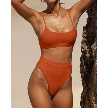 MELYUM Womens High Waisted Bikini Set Padded Bathing Suit