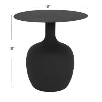 Metal Textured Side Table - Modern Design 18"