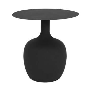 Metal Textured Side Table - Modern Design 18"