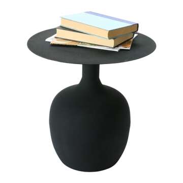Metal Textured Side Table - Modern Design 18"