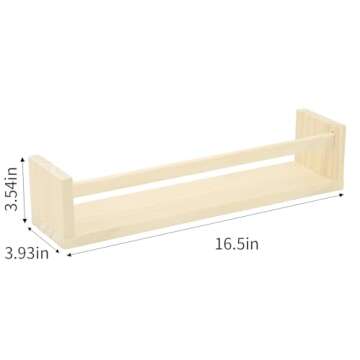 Fixwal Nursery Shelves, 16.5 Inch Floating Bookshelves for Wall Set of 3, Baby Nursery Decor, Solid ...