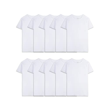 Fruit of the Loom Boys Cotton White T-Shirt Underwear - 10 Pack X-Small