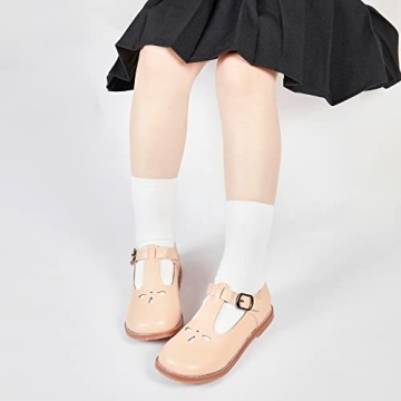 Kiderence Toddler Girls Mary Jane Dress Shoes Nude Flats