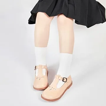 Kiderence Toddler Girls Mary Jane Dress Shoes Nude Flats