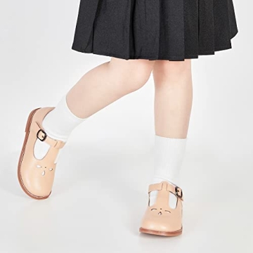 Kiderence Toddler Girls Mary Jane Dress Shoes Nude Flats
