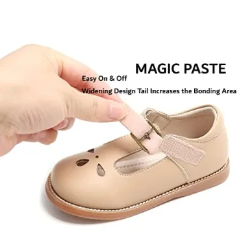 Kiderence Toddler Girls Mary Jane Dress Shoes Nude Flats